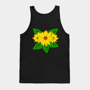 sunflower pattern yellow blooming flower blossom Tank Top